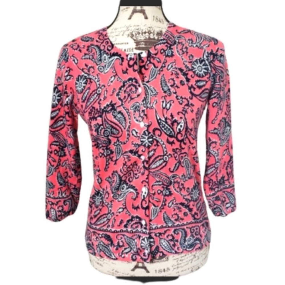 Sarah Spencer Paisley Print Cardigan